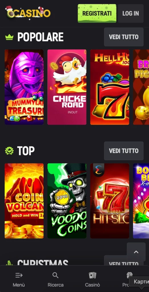 Catalogo giochi in costante crescita